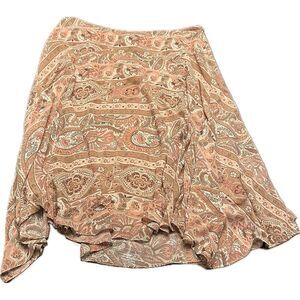Y2K Bandolino Women's Paisley Floral Peach Asymmetrical Fairy Skirt Size‎ 16